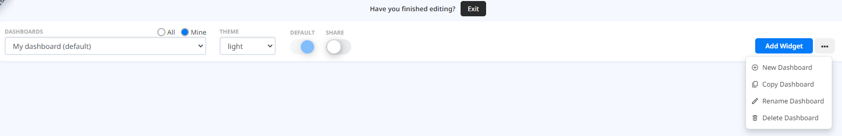 Configure header in edit mode