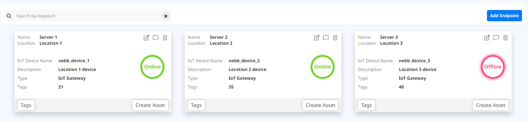 Endpoints configuration