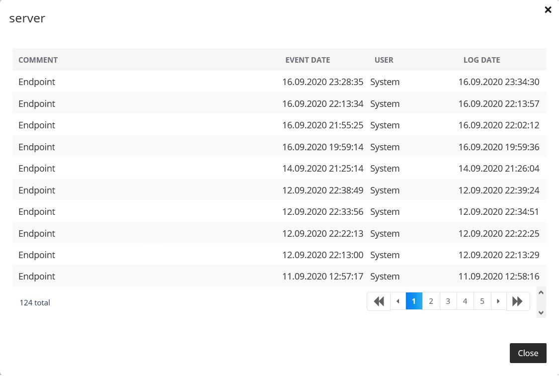 Endpoint logs