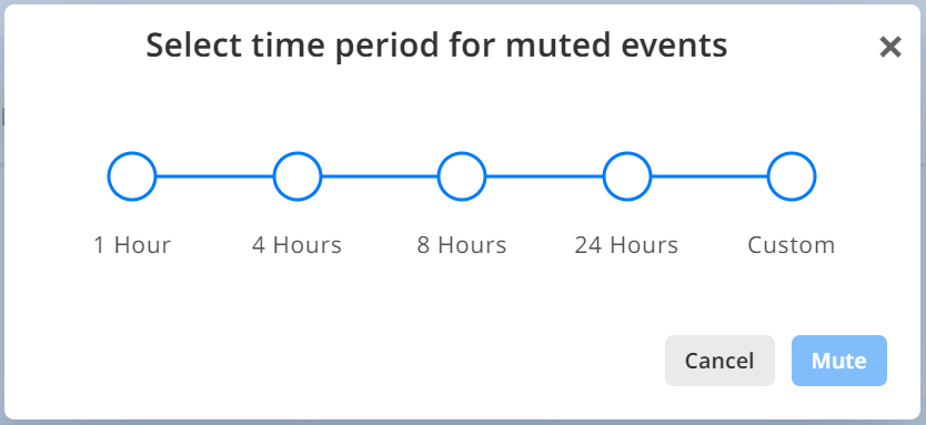 select period for muting events